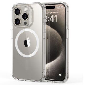 iPhone 15 Pro telefonikaaned, MagSafe'iga ühilduv, põrutuskindel, läbipaistev