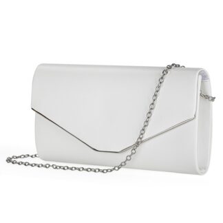 Nahast pidulik kott, valge, eemaldatava ketiga