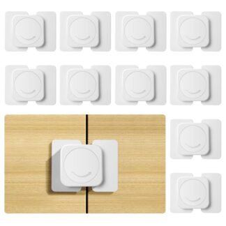 Laste turvalukud kappidele, puurimiseta, valged (10tk)