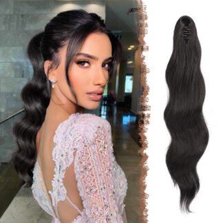 Lainelised juuksepikendused-pats, klambriga, must (50cm)