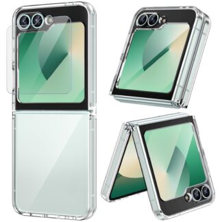 Telefonikaaned Samsung Galaxy Z Flip 7 FE, üliõhukesed, ekraanikaitsega, läbipaistev