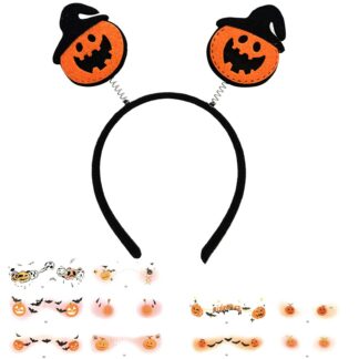 Oranž Halloweeni peavõru koos 10 näotätoveeringuga