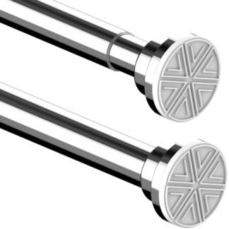 Pikendatav dušikardina toru, pingega kinnitatav, hõbedane (73-145cm)