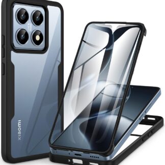 Xiaomi 14T Pro telefonikaaned koos ekraanikaitsega, must