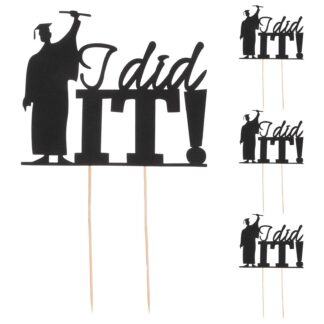 Lõpetamise koogitopperid, mustad (4tk, 2025)