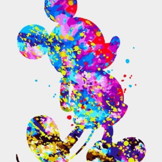 Suur numbrite järgi maalimise komplekt koos värvide ja kõige muuga, Miki Hiir (40x50cm)