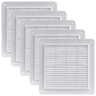 Valged ventilatsioonirestid, putukavõrguga (5tk, 25x25cm)