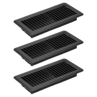 Reguleeritav terasest ventilatsioonirest, must (25x10cm), 3 tk