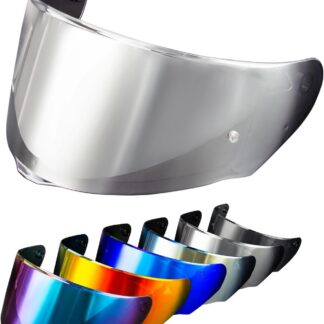 Kiivrivisiir mootorrattale, toonitud, hõbedane