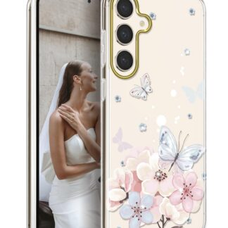 Samsung Galaxy S24 Plus telefonikaaned, läbipaistev, liblikamustriga