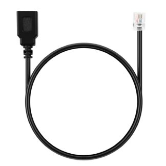 RJ9-USB adapterkaabel, must (30cm)