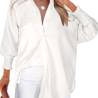 Naiste pikkade varrukatega triibuline pluus, valge (L)