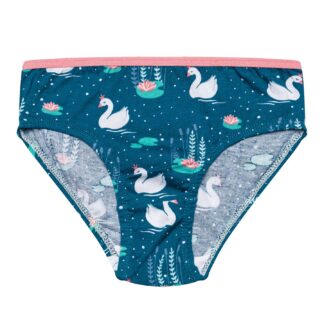 Puuvillased tüdrukute aluspüksid, luigemustriga, sinine (s. 4-6a)