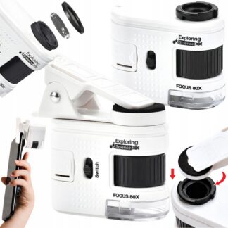 80-kordse suurendusega telefoni külge kinnitatav mikroskoop UV- ja LED-valgusega
