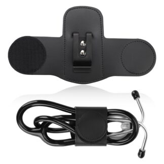 Nahast stetoskoobi hoidik klambriga, must