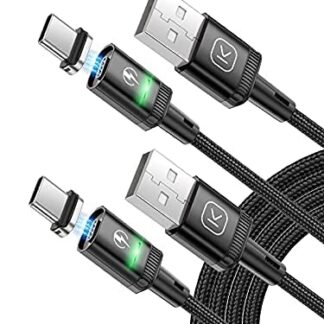 Magnetiline USB-C laadimiskaabel, must (2tk, 200cm)