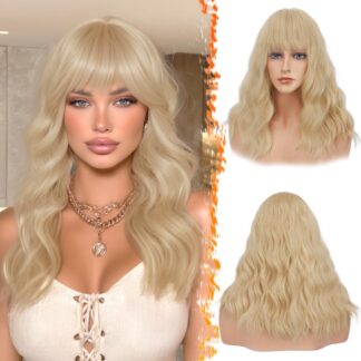 Laineline tuka ja lokkidega parukas, blond (46cm)