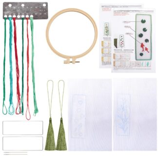 Tikitud järjehoidjate tegemise komplekt koos niitide ja kõige vajalikuga (2 järjehoidjat)