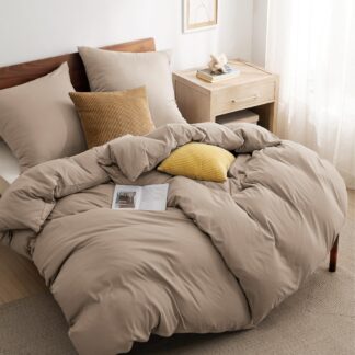 Mikrokiust voodipesukomplekt, khaki (2 tekikotti 135x200cm ja 2 padjapüüri 80x80 cm)