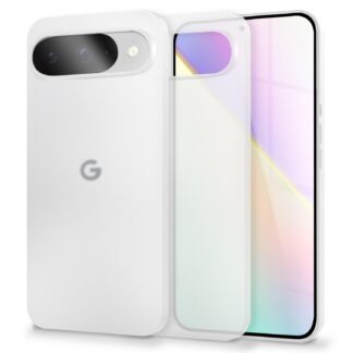 Google Pixel 9 telefonikaaned, läbipaistev valge