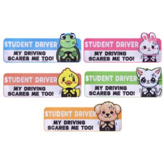 Automagnetid õppesõiduks, loomadega (5tk, 25.5x10cm)