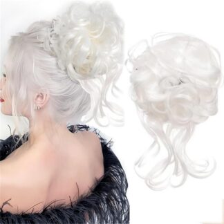 Lokkis krunn-juuksepikendus, valge