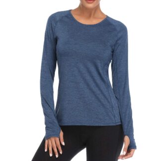 Naiste pikkade varrukatega spordisärk, sinine (XS)