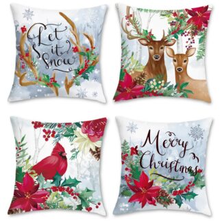 Sametist jõuluteemalised padjapüürid (4tk, 45x45cm)