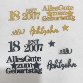 Sünnipäeva konfeti, must ja kuldne (100tk)