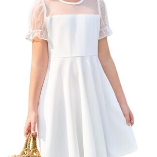 Tülliga suvekleit tüdrukutele, valge (s. 150)