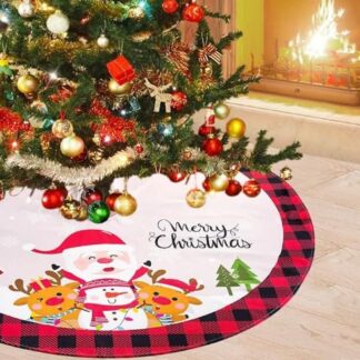 Jõulukuuse matt, tikandiga, beež (120cm)