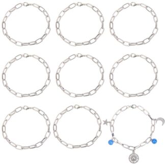 Hõbedase sulamist lülidega käevõrud, ilma ripatsiteta (20tk, 20cm)