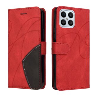 Huawei Honor X8 5G rahakott-telefonikaaned, kunstnahast, punane