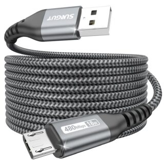 Micro-USB laadimiskaabel, must (500cm)