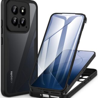 Xiaomi 14 5G telefonikaaned koos ekraanikaitsega, põrutuskindel, must