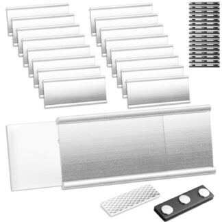 Magnetilised nimesildid, hõbedased (16tk, 7x3cm)