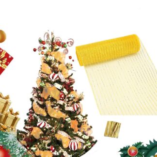 Dekoratiivne võrkpael kuusele või mujale kollane (26x910cm)