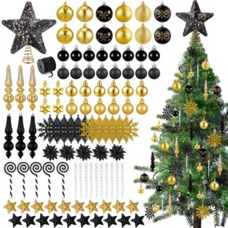 Jõulukuuse ehted, sinine ja valge (104tk)