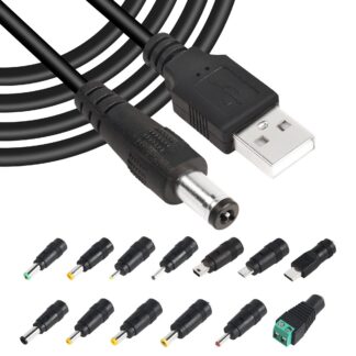 Universaalne USB toitekaabel (13 otsikut, 5,5x2,1mm, 155cm)