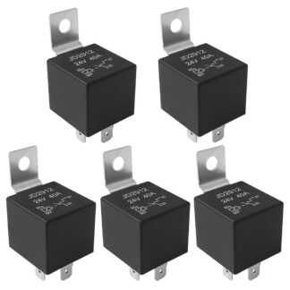 Autorelee metallist kinnitusega, must (24V, 40A, 4-pin) 5 tk