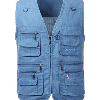 Meeste paljude taskutega kalastus- ja jahivest, sinine (6XL)