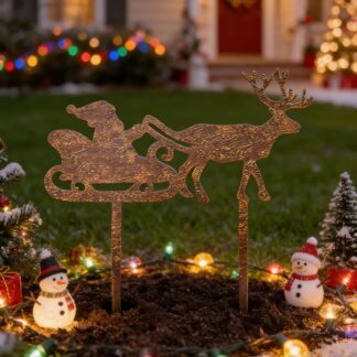 Roostene aia- ja jõulukaunistus põhjapõder saaniga