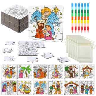 Värvitavad pusled (24tk), jeesuse sünd, kaasas pliiatsid