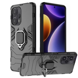 Xiaomi Poco F5 telefonikaaned, jalaga, põrutuskindel, must