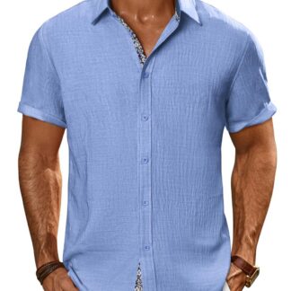 Meeste lühikeste varrukatega suvesärk, helesinine (s. M)