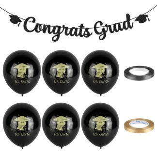 Koolilõpu kaunistuste komplekt "Congrats Grad" (6 õhupalli)