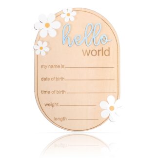 Puidust beebi sünniteate tahvel, sinine