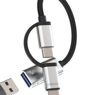 USB-C ja USB 3.0 adapter, valge