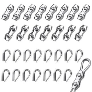 Trossiklambrite ja -kaitsmete komplekt, roostevaba teras (30tk, 3mm)