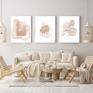 Geomeetrilised seinaplakatid, taimed (3tk, 20x30cm)